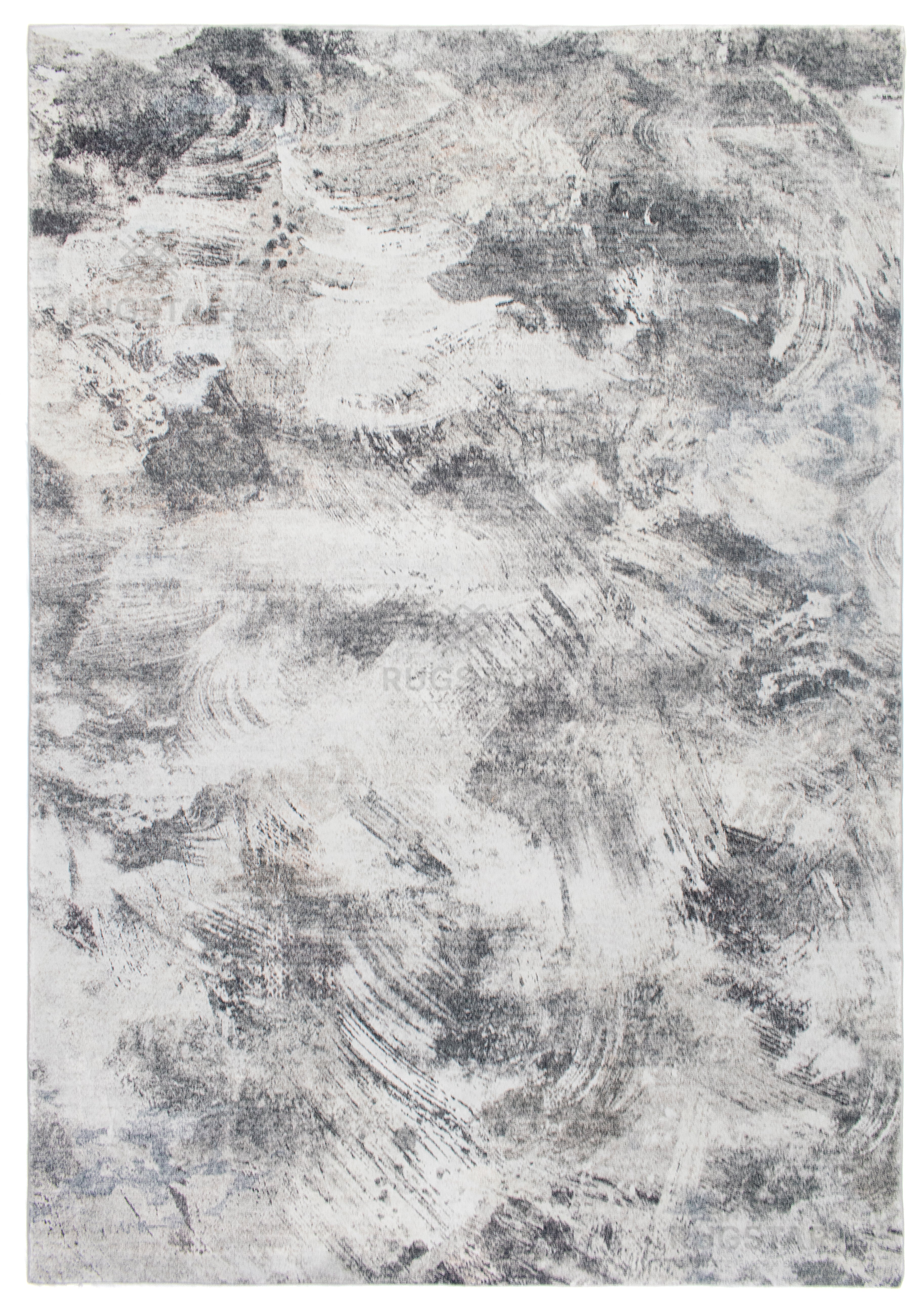 Frost Veil Faux Rabbit Fur Area Rug – Contemporary Abstract Cloud Design Plush Carpet