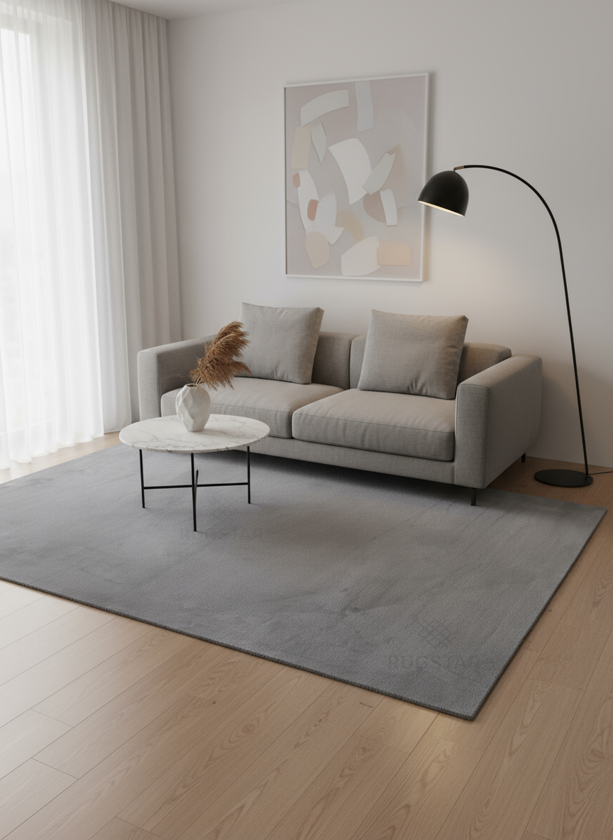 Steel Whisper ‚Puffy Faux Rabbit Fur Carpet