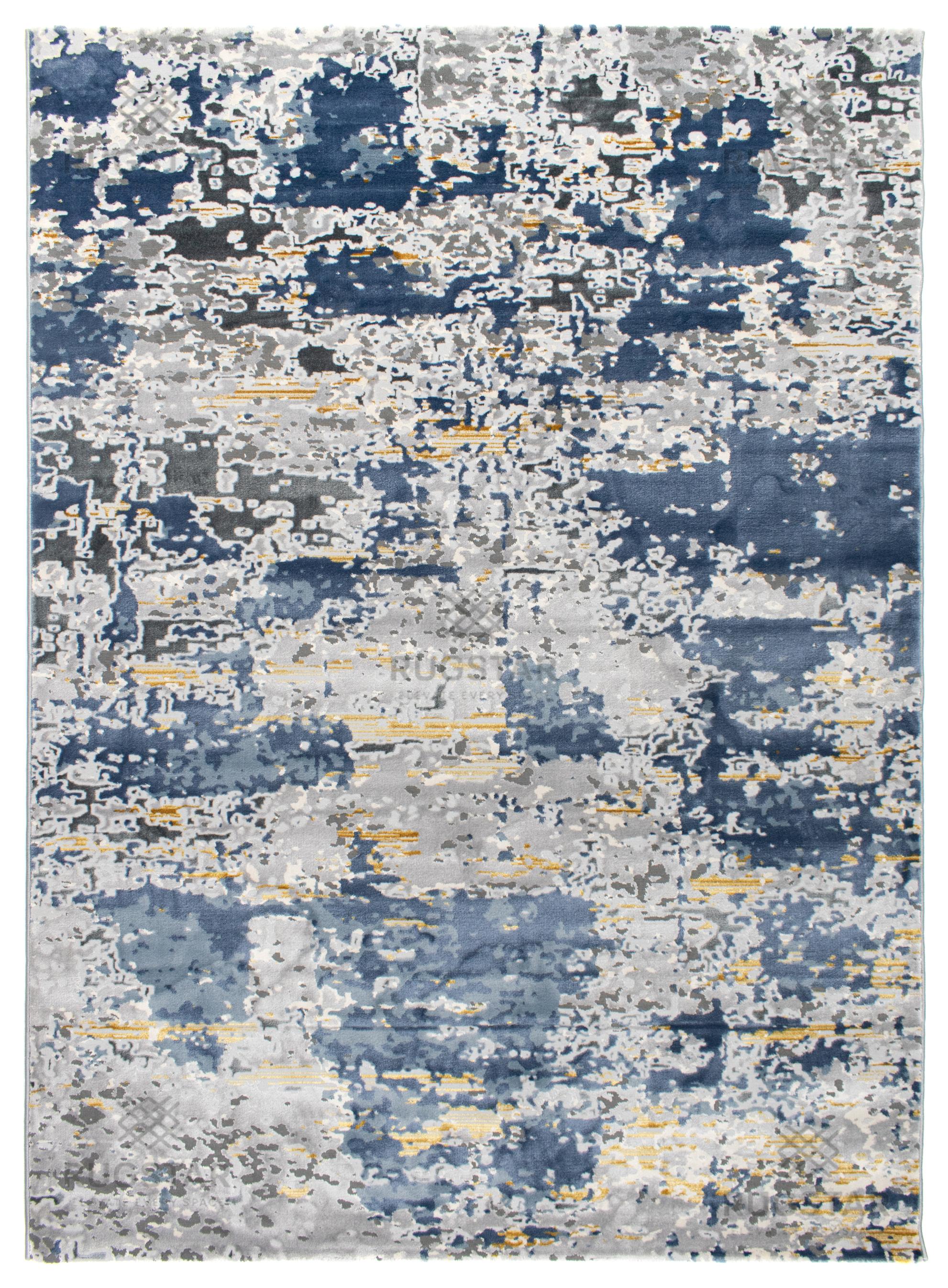 Metro Blue-Grey Artistic Carpet – Turkish Power Loomed, Textured Modern Pattern