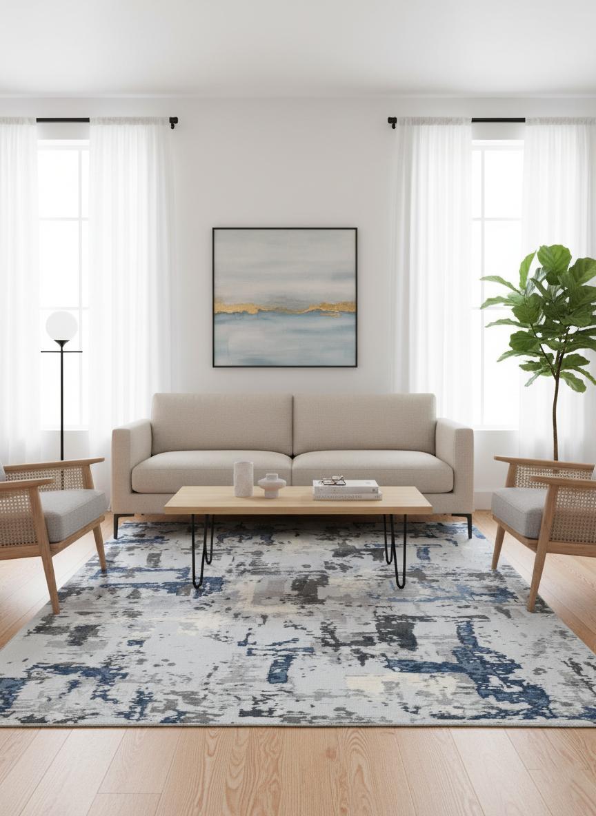 Metro Contemporary Carpet - Grey Blue Fusion