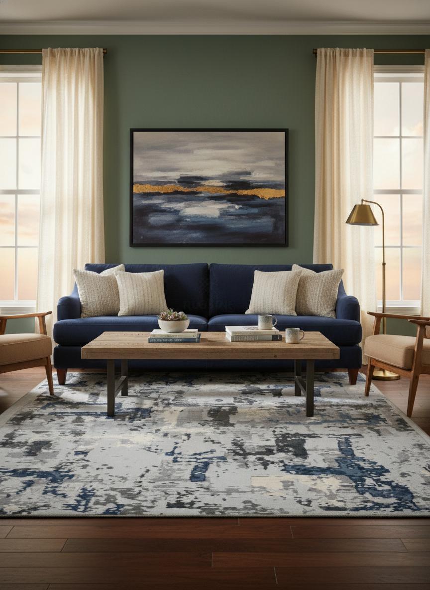 Metro Contemporary Carpet - Grey Blue Fusion