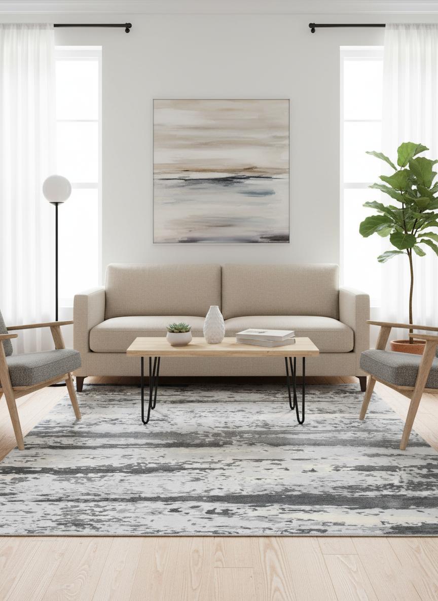 Metro Luxe Area Carpet - Charcoal Silver Mix