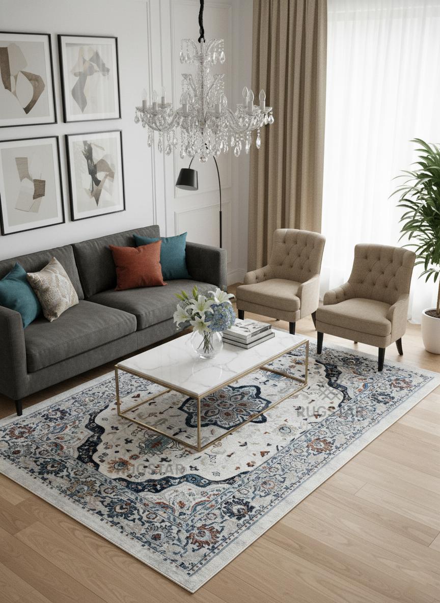 Topkapi Ivory Heritage Carpet – Classic Turkish Design in Light Hues