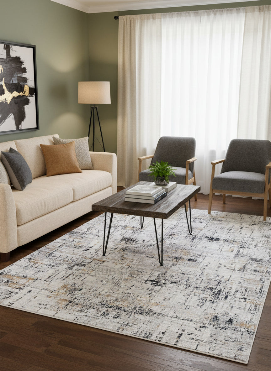 Topkapi Mist Grey Abstract Carpet – Subtle Modern Texture in Cool Neutrals
