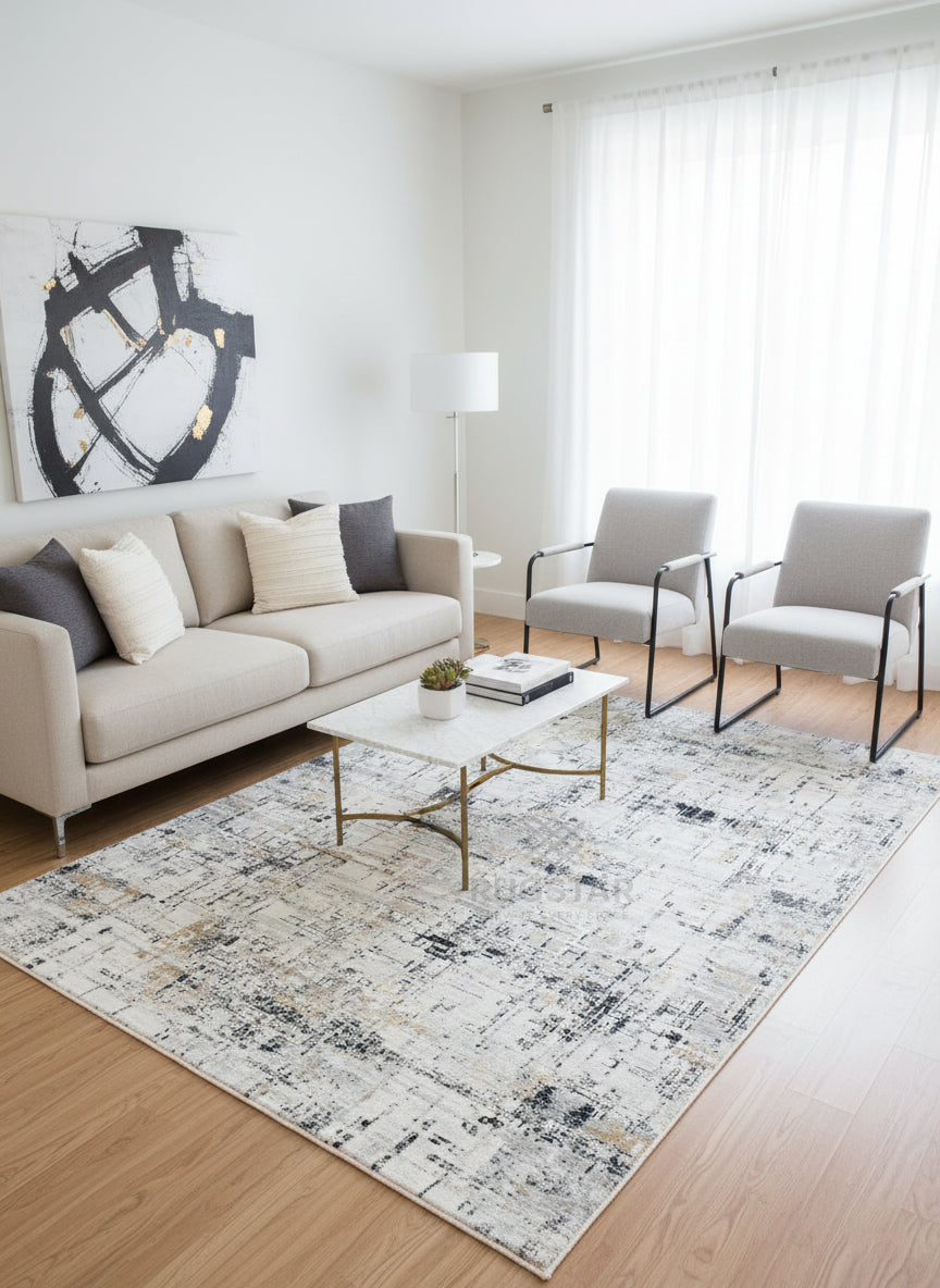 Topkapi Mist Grey Abstract Carpet – Subtle Modern Texture in Cool Neutrals