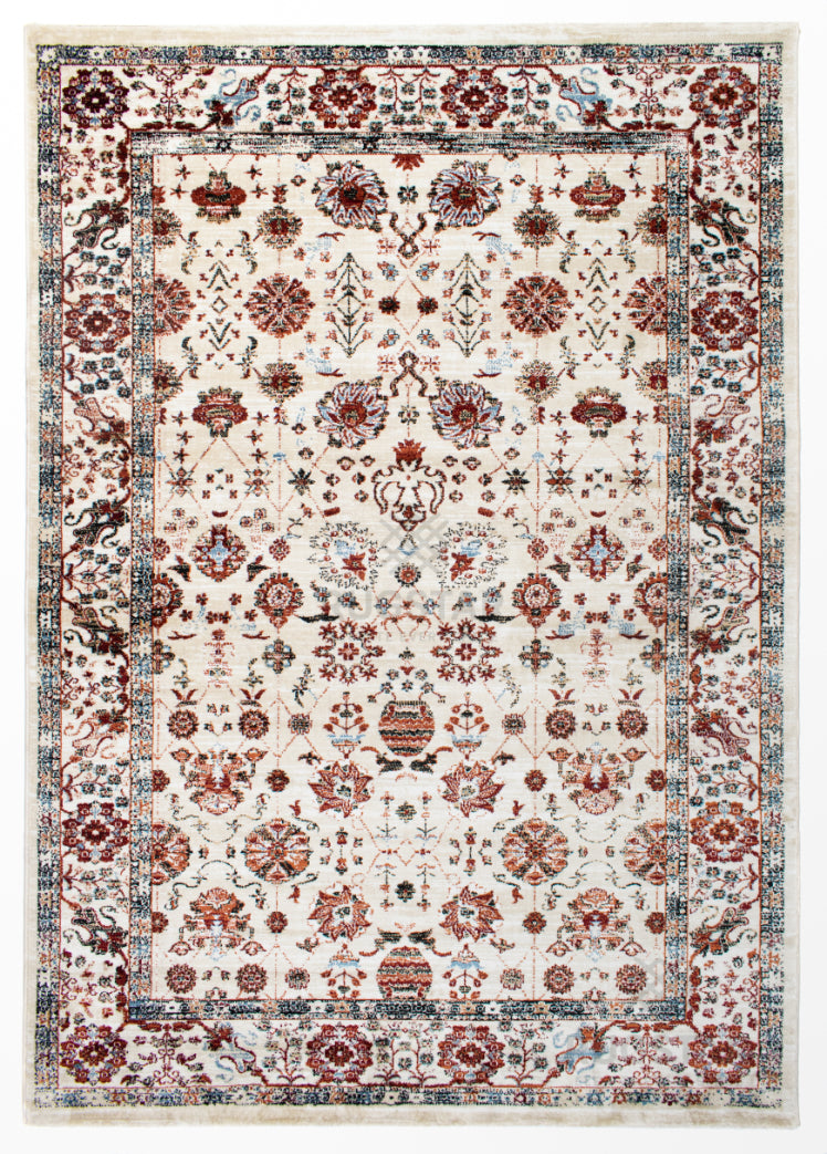 Topkapi Vintage Floral Ivory Carpet – Timeless Botanical Motifs with Warm Hues