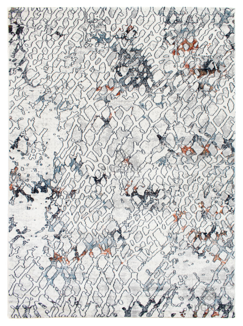 Topkapi Arctic Mist Carpet – Minimalist Abstract Design in Grey and White