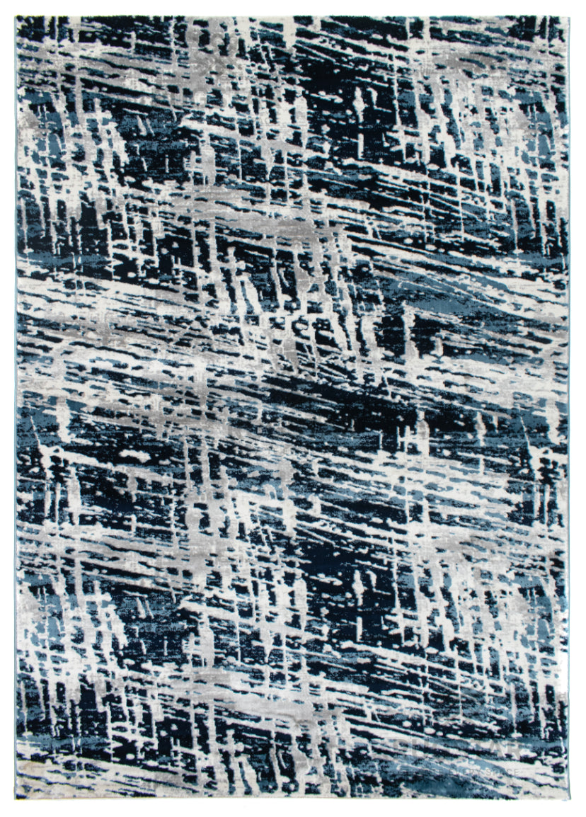 Topkapi Midnight Brush Carpet – Deep Artistic Strokes in Navy and Grey