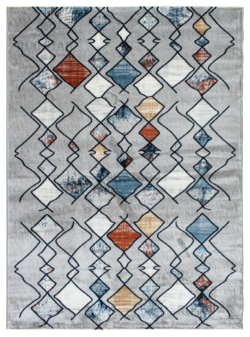 Topkapi Grey Tribal Diamond Carpet – Subtle Modern Expression in Muted Tones