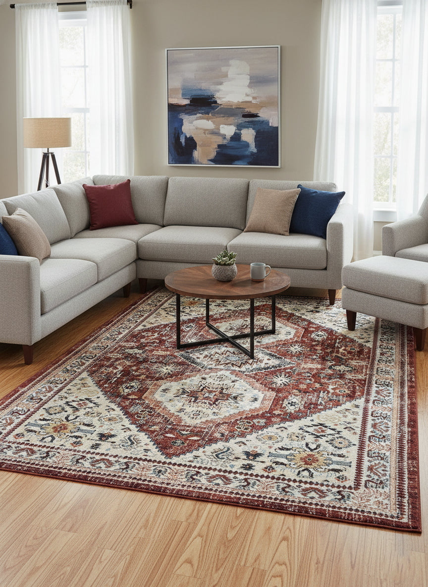 Topkapi Rust Medallion Carpet – Rich Heritage Motifs in Warm Tones