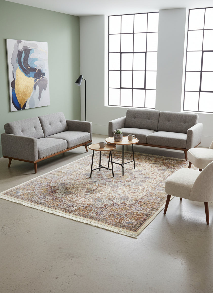 Persian Silk Carpet - Ivory Star Heritage