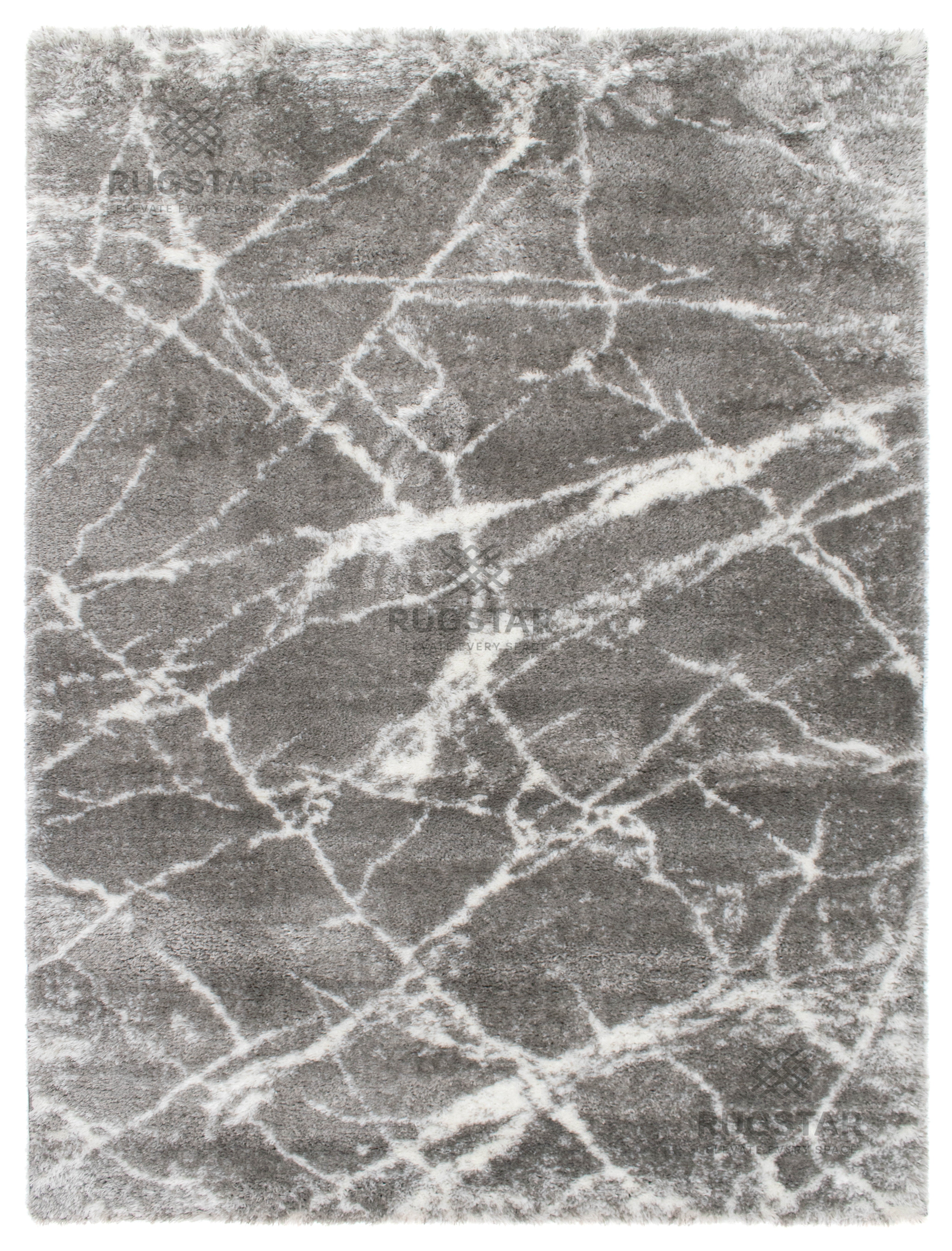 Turkish Washable Shaggy Carpet – Grey Marble Texture