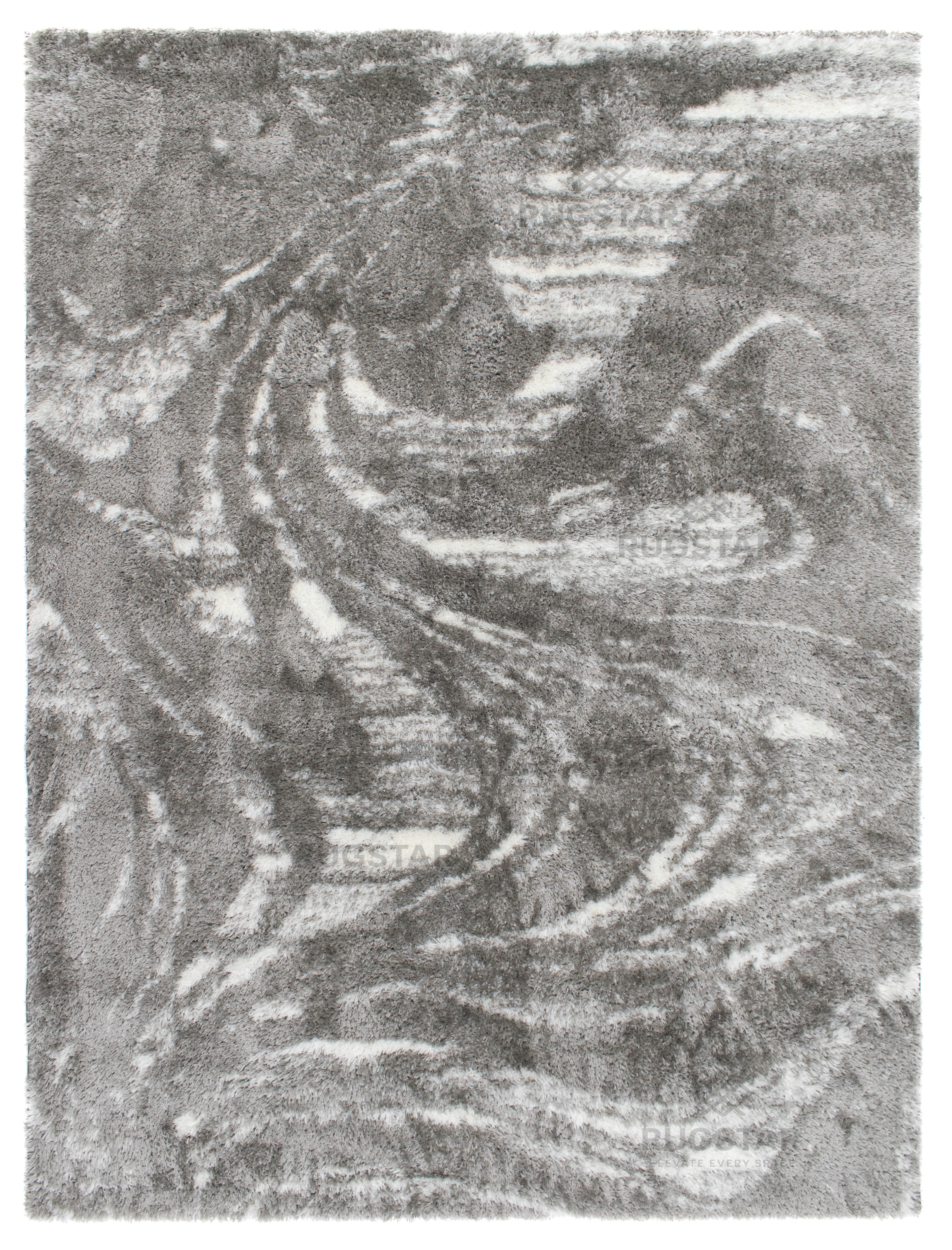 Turkish Washable Shaggy Carpet – Marble Swirl Grey