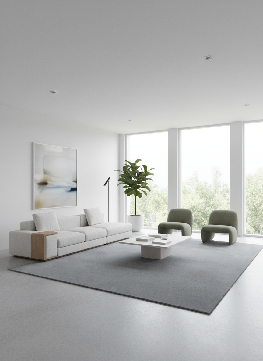 Steel Whisper – Puffy Faux Rabbit Fur Carpet