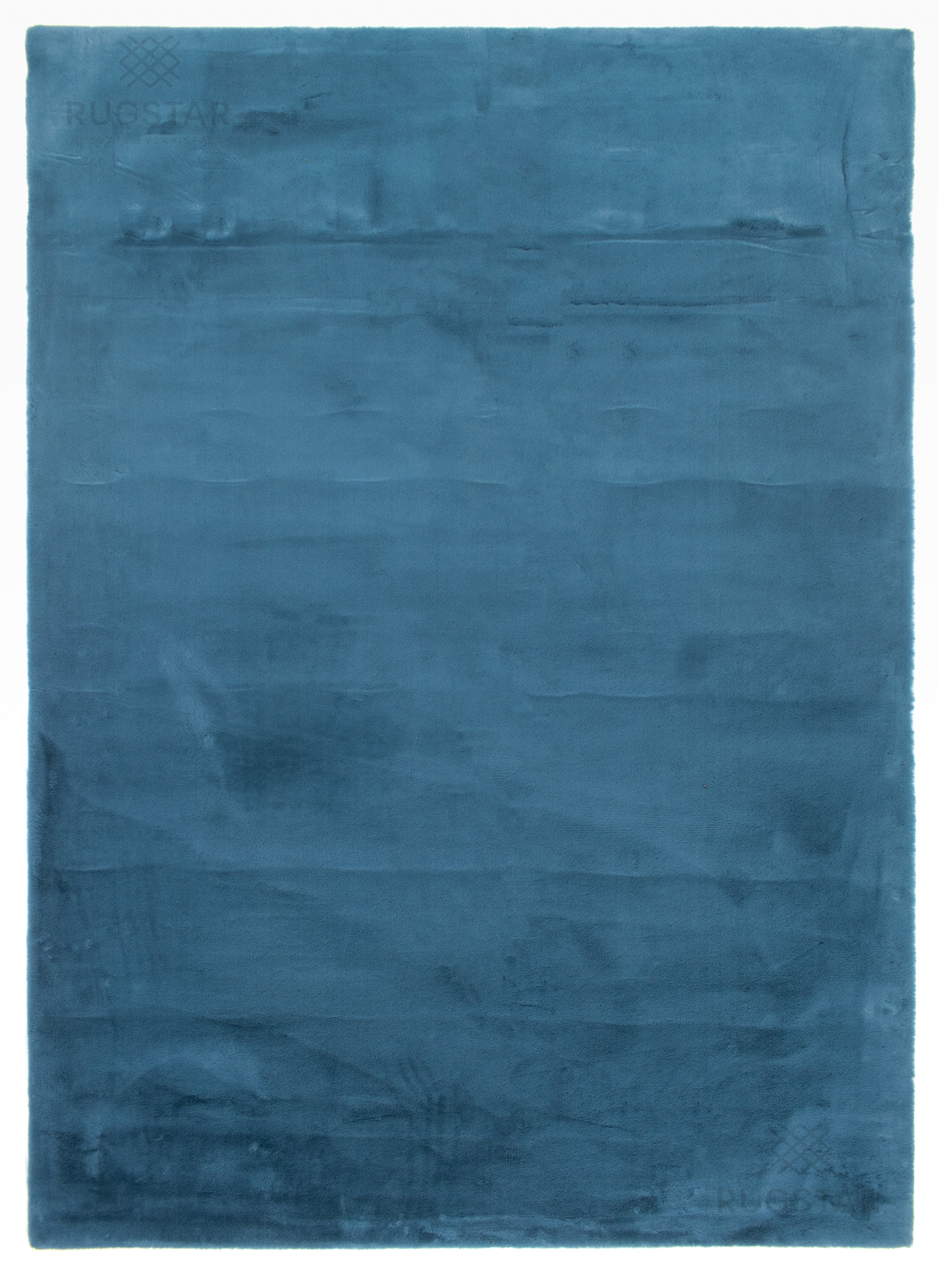 Azure Dream – Handcrafted Puffy Faux Rabbit Fur Carpet