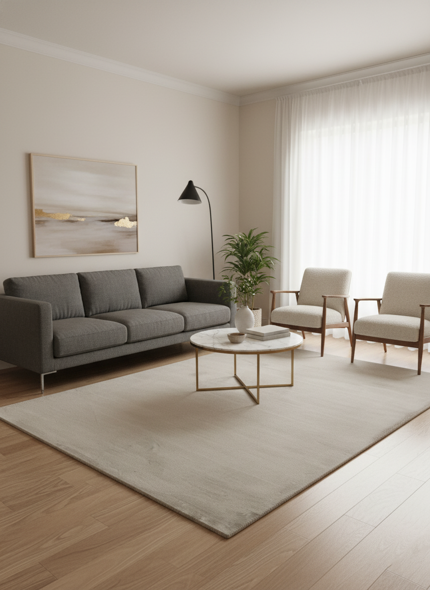 Champagne Glow – Puffy Faux Rabbit Fur Carpet