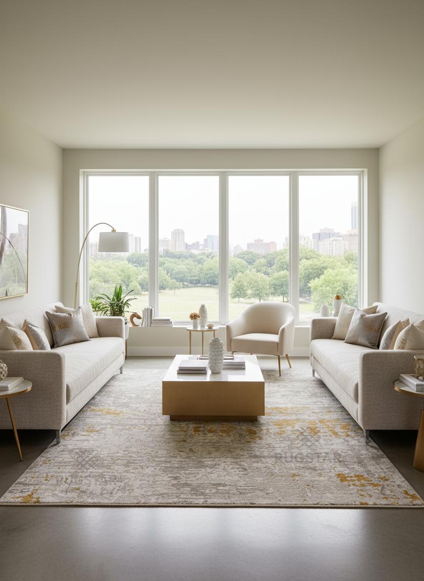 Metro Modern Abstract Carpet - Beige Gold Blend