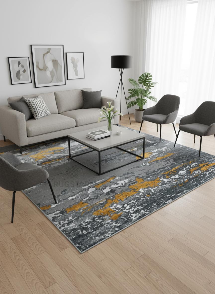 Metro Premium Carpet - Steel Grey Gold Touch