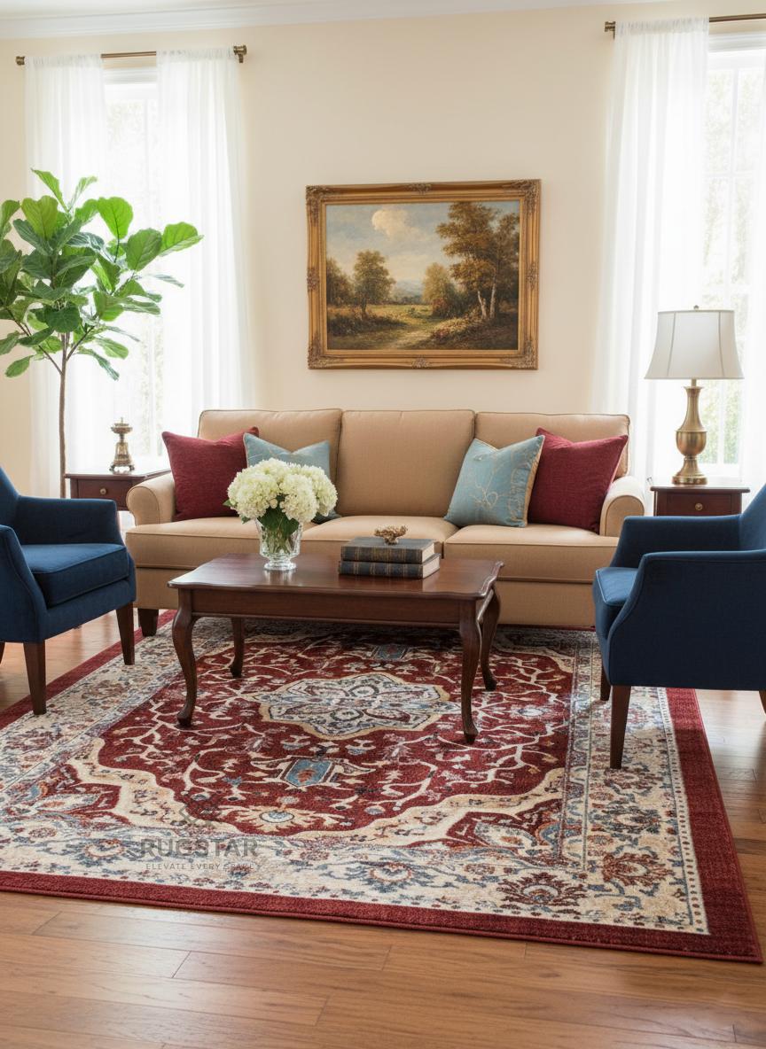 Topkapi Maroon Classic Turkish Carpet – Luxurious Power Loomed Design