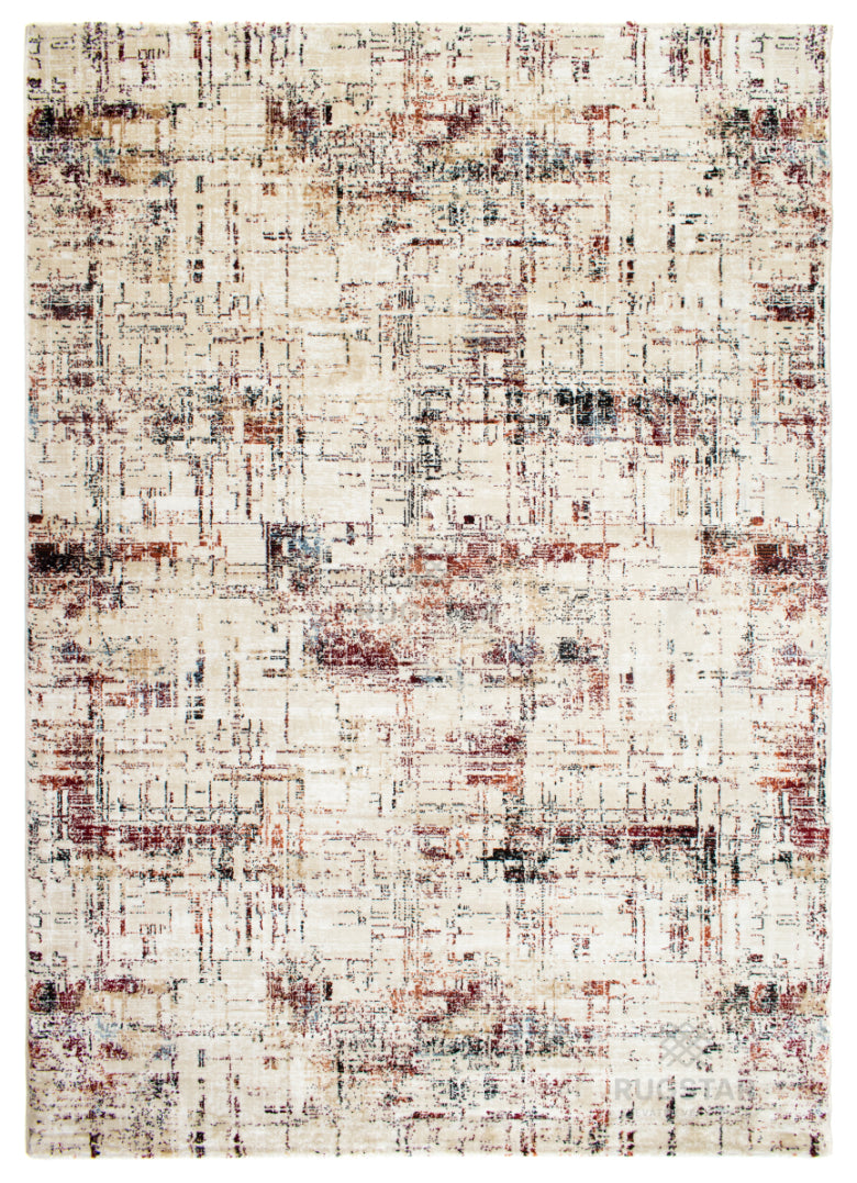 Topkapi Abstract Ivory Carpet – Modern Minimalist Design with Turkish Craft