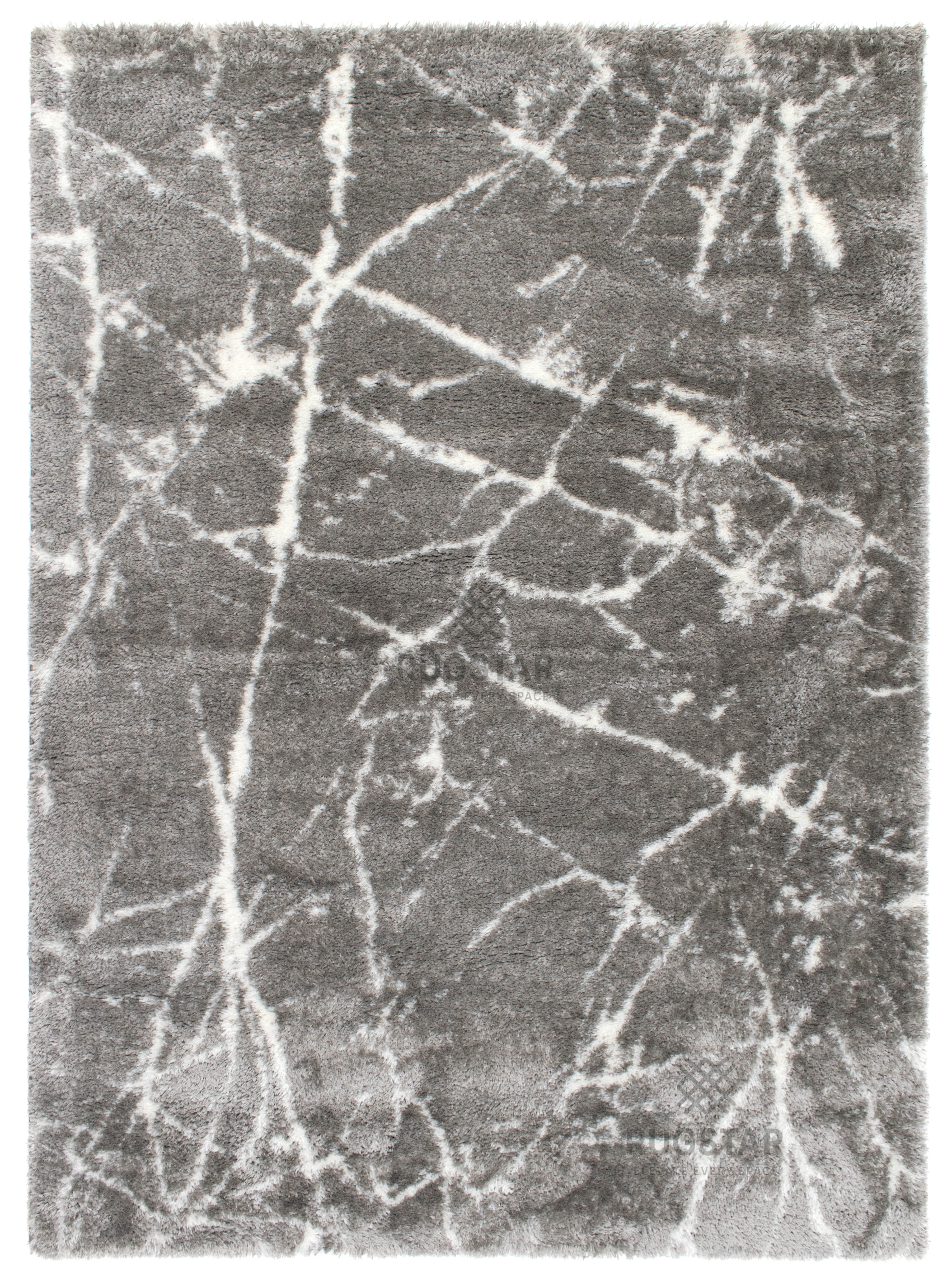 Turkish Washable Shaggy Carpet – Dark Grey & White Fine Abstract Pattern